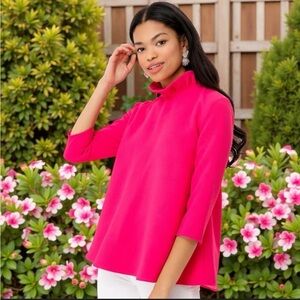 Tuckernuck Pomander Place Faye Blouse in Hot Pink